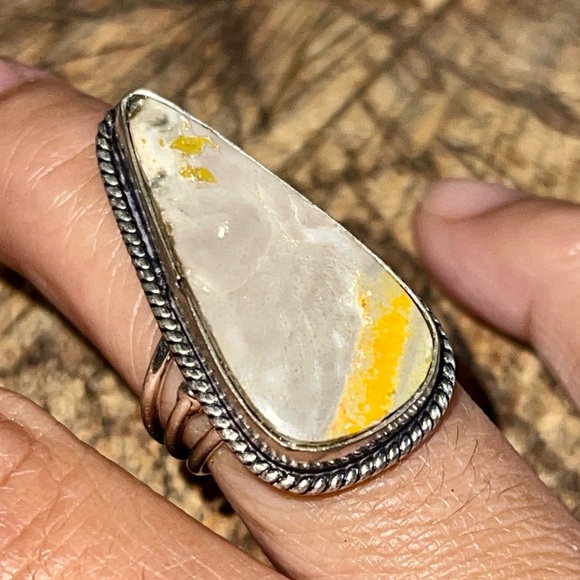 Indonesian Bumblebee Jasper Ring Size 5 1/4 - Picture 8 of 13